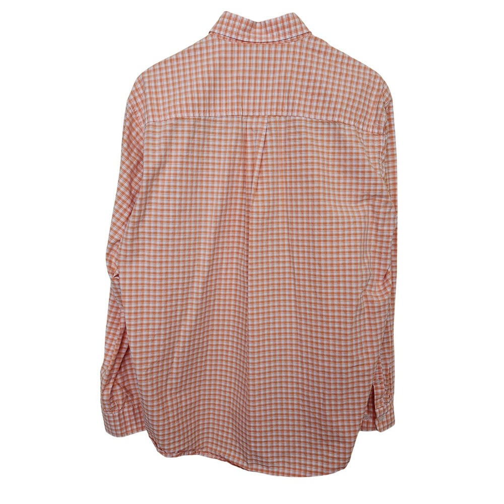 Cinch Orange Gingham Button Down Western Shirt Me… - image 2